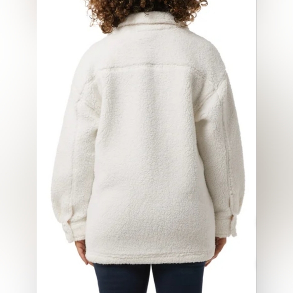 32 Degrees Cozy Fleece Oversized Shirt Jacket Cream Medium/Large New - Picture 3 of 4